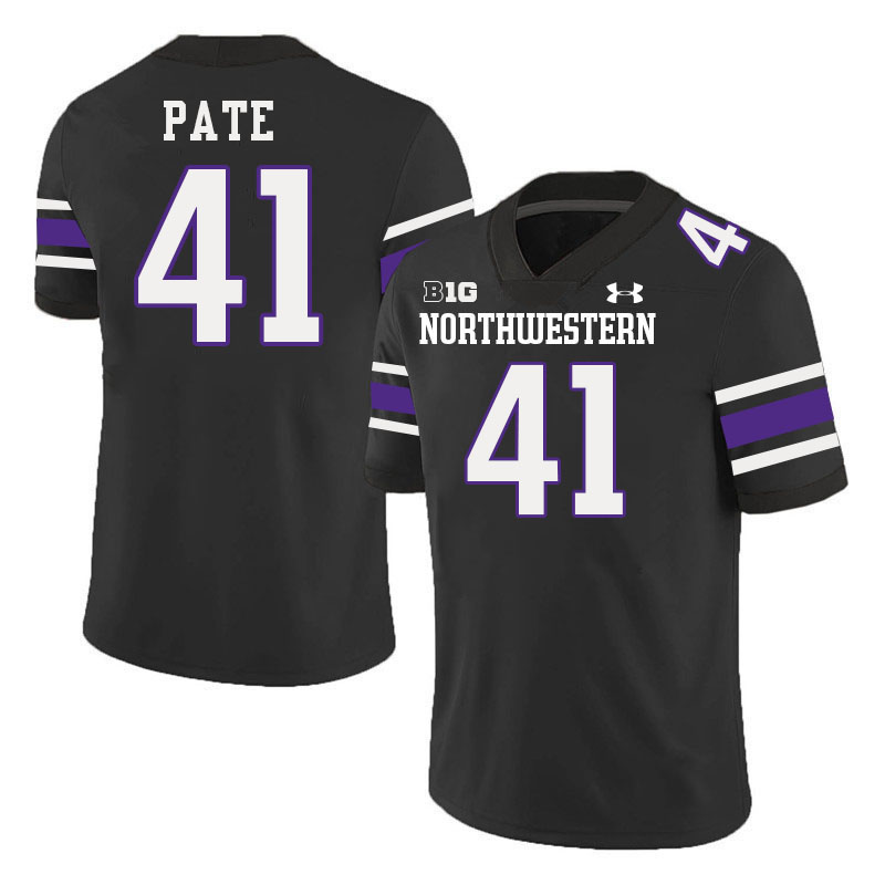 Northwestern Wildcats #41 Jaylen Pate College Football Jerseys Stitched-Black